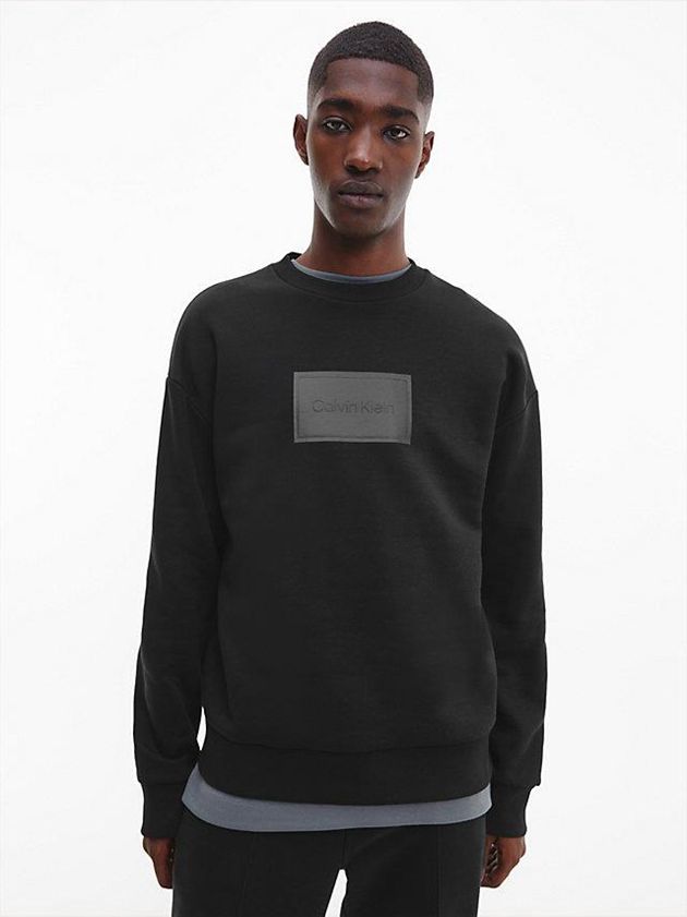 Calvin Klein USA Relaxed Textured Logo Mens Sweatshirt Black 0568749-JI